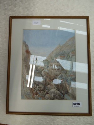 Lot 5256 - Watercolour - villas and hillside