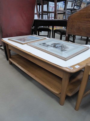 Lot 5258 - Ercol style 2 tier coffee table