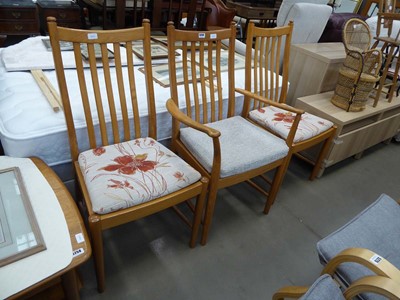 Lot 5259 - 2 oak dining chairs plus a carver