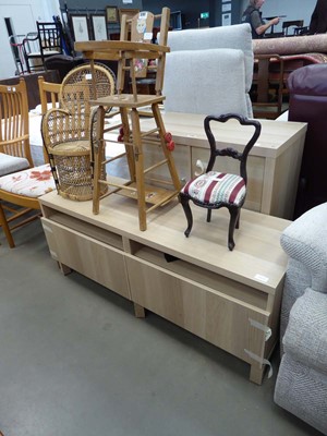 Lot 5260 - Oak finished double door cupboard plus an...