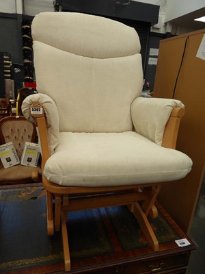 Lot 5302 - Beech glider chair with cushions