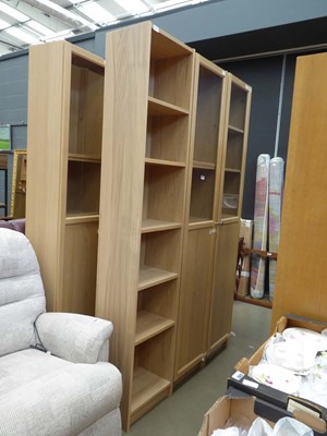 Lot 5263 - Pair of glazed display cabinet plus an open...