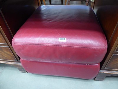Lot 5304 - Red leather effect footstool