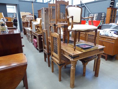 Lot 5306 - Jali dining table, plus six matching chairs