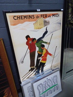 Lot 5322 - Reproduction Skiing advertising print