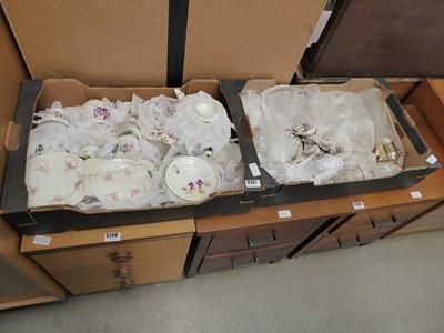 Lot 5267 - 2 boxes containing fuchsia pattern crockery...