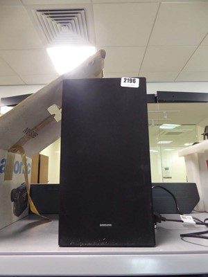 Lot 2196 - Samsung subwoofer model PSWC67B and soundbar...