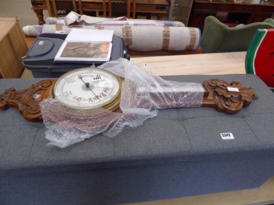 Lot 5341 - Victorian oak banjo barometer