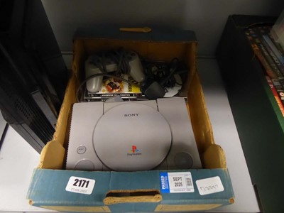 Lot 2171 - Sony Playstation with controller and games