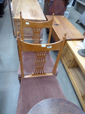 Lot 5351 - Pair of satin walnut and upholstered dining...