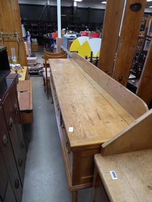 Lot 5352 - Pine 4 drawer dresser base and plate rack