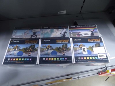 Lot 2178 - 3 boxed Polaroid XS100 wifi action cameras...