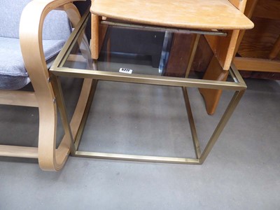 Lot 5277 - Glazed metal lamp table
