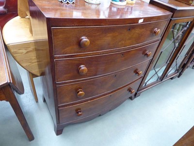 Lot 5282 - Victorian bow fronted chest of 4 drawers