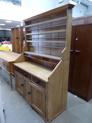 Lot 5353 - Pine dresser with cupboard base under
