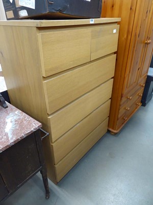 Lot 5292 - Oak finish chest of 2 over 4 drawers