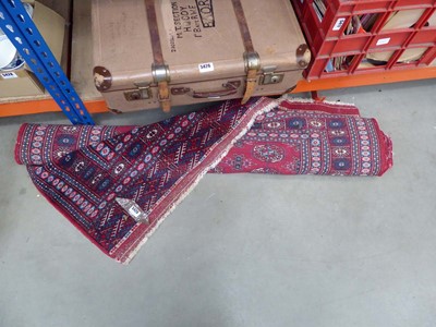 Lot 5420 - Woollen Turkeman mat with red background
