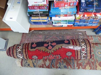 Lot 5424 - Woollen mat with floral and geometric pattern