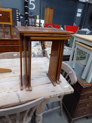 Lot 5299 - Walnut nest of 3 tables