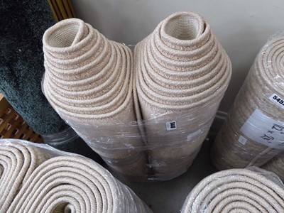 Lot 5448 - Pair of beige carpet runners 13x2ft