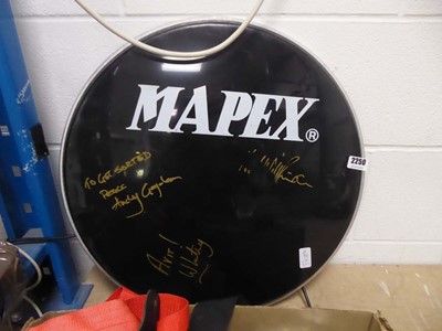 Lot 2250 - Mapex drum skin bearing unverified signatures