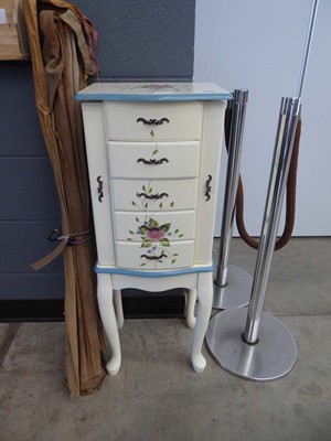 Lot 5378 - Floral pattern jewellery cabinet