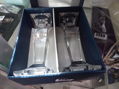 Lot 2262 - 2 Bohemia crystal candlesticks