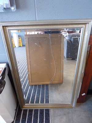 Lot 5386 - Rectangular bevelled mirror in silver painted...