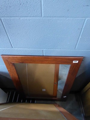 Lot 5387 - Rectangular mirror in teak frame