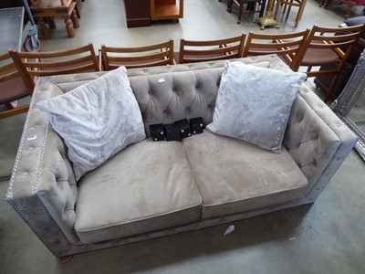 Lot 5395 - Button back 2 seater sofa with scatter cushions