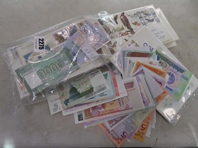 Lot 2275 - Selection of bank notes and stamp first day...
