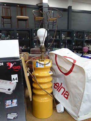 Lot 5495 - Two studio pottery vases plus a table lamp