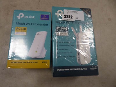 Lot 2312 - 2 TP Link mesh Wifi extenders - an AC750 and...