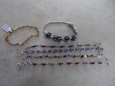 Lot 2298 - Bag containing a group of silver bracelets...