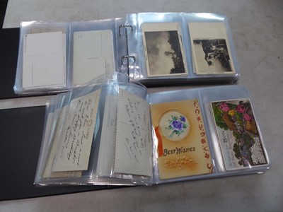 Lot 2335 - 2 folders containing various vintage postcards
