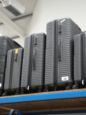 Lot 3193 - 3 piece hard shelled The Rock suitcase set