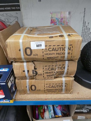 Lot 3277 - 2 pairs of 10kg hexagon dumbbells plus a pair...