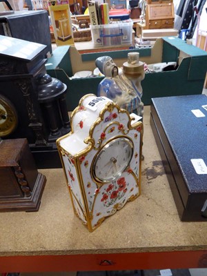 Lot 5501 - Poppy patterned quartz mantle clock plus...