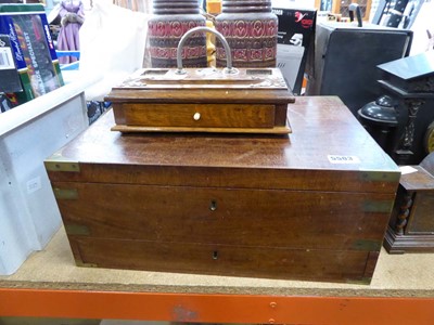 Lot 5503 - Oak desk tidy plus Victorian box