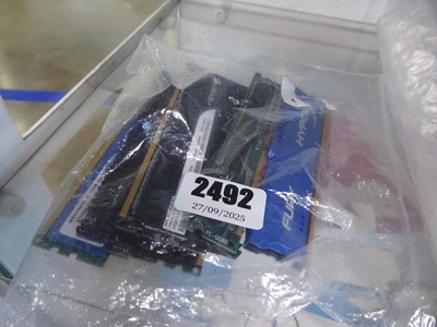Lot 2492 - Bag containing a selection of computer RAM and...