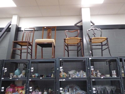 Lot 5603 - 3 chairs with bergere seats and upholstered...