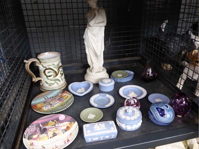 Lot 5608 - Cage containing collectors plates, Parian Ware...