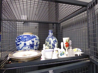 Lot 5561 - Cage containing a dragon patterned vase plus a...