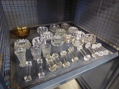 Lot 5563 - Box of glass salt pots and knife rests plus...