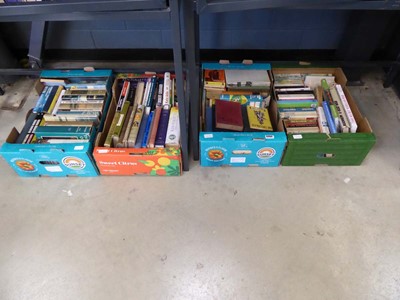 Lot 5564 - 4 boxes containing paperback novels, military...