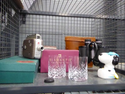 Lot 5624 - Cage containing pair of tumblers, Snoopy...