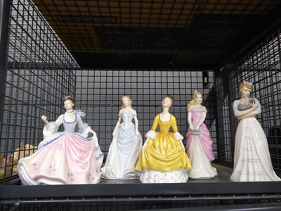 Lot 5625 - Cage containing five Royal Doulton lady figures