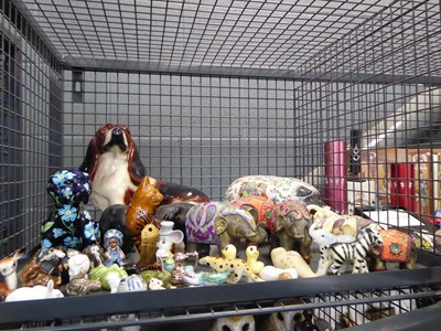 Lot 5595 - Cage of ornamental animals inc. pigs,...