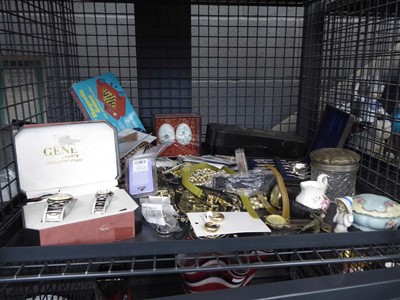 Lot 5597 - Cage of costume jewellery plus silver plated...