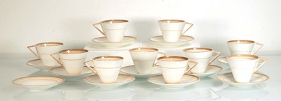 Lot 161 - A set of ten Shelley Art Deco cups and saucers...